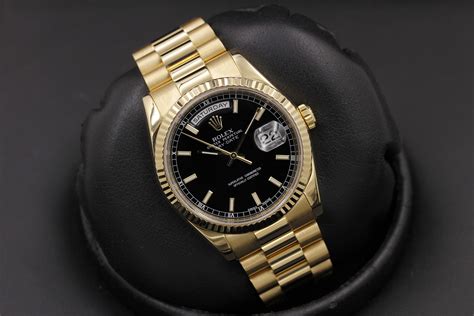 gold rolex day date black face|rolex day date silver dial.